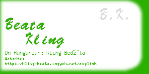 beata kling business card